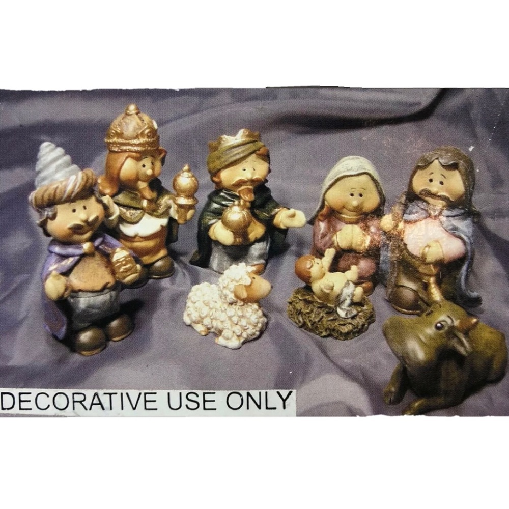 Vintage Scotts Precious Nativity Set 8 piece Set 6441 Holy Family Sun Prairie